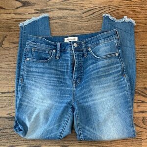 Madewell Distressed Blue Ankle Jeans